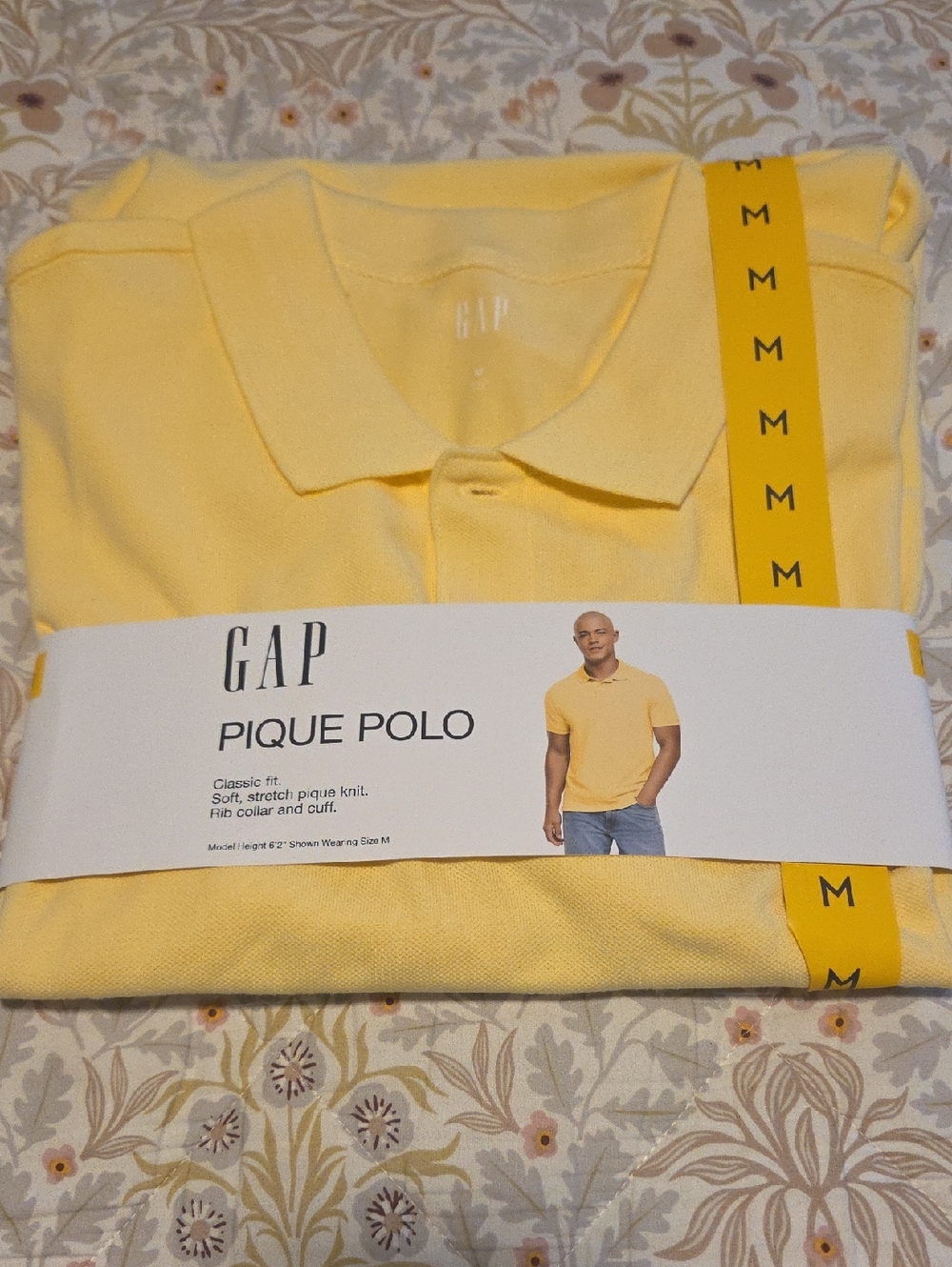 NWT GAP Men's Butter Yellow Pique Polo- Medium